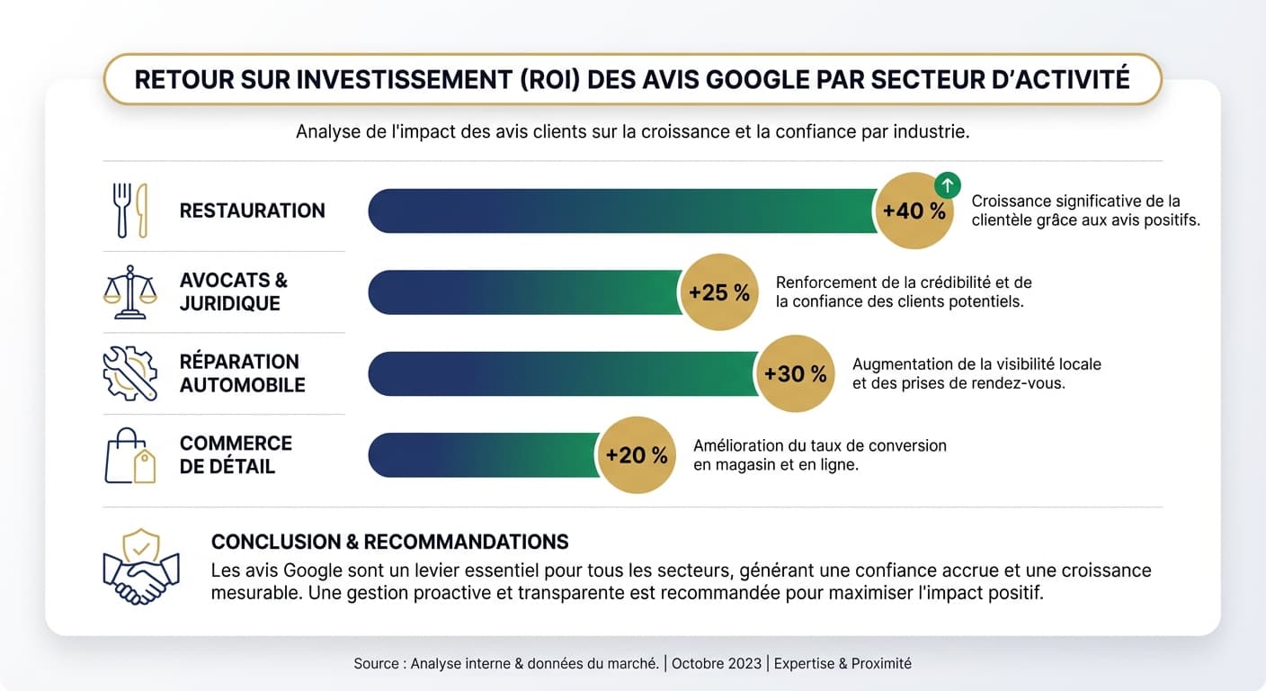 ROI des avis Google par secteur d'activité