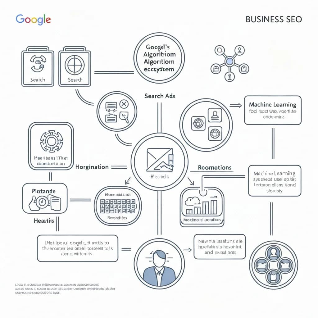 Carte mentale de l'écosystème des algorithmes Google