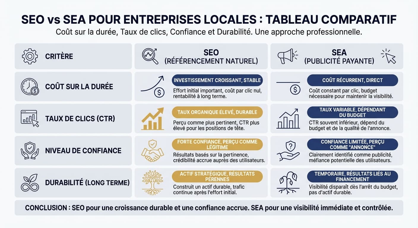 Comparatif référencement naturel et publicité payante pour une auto-école