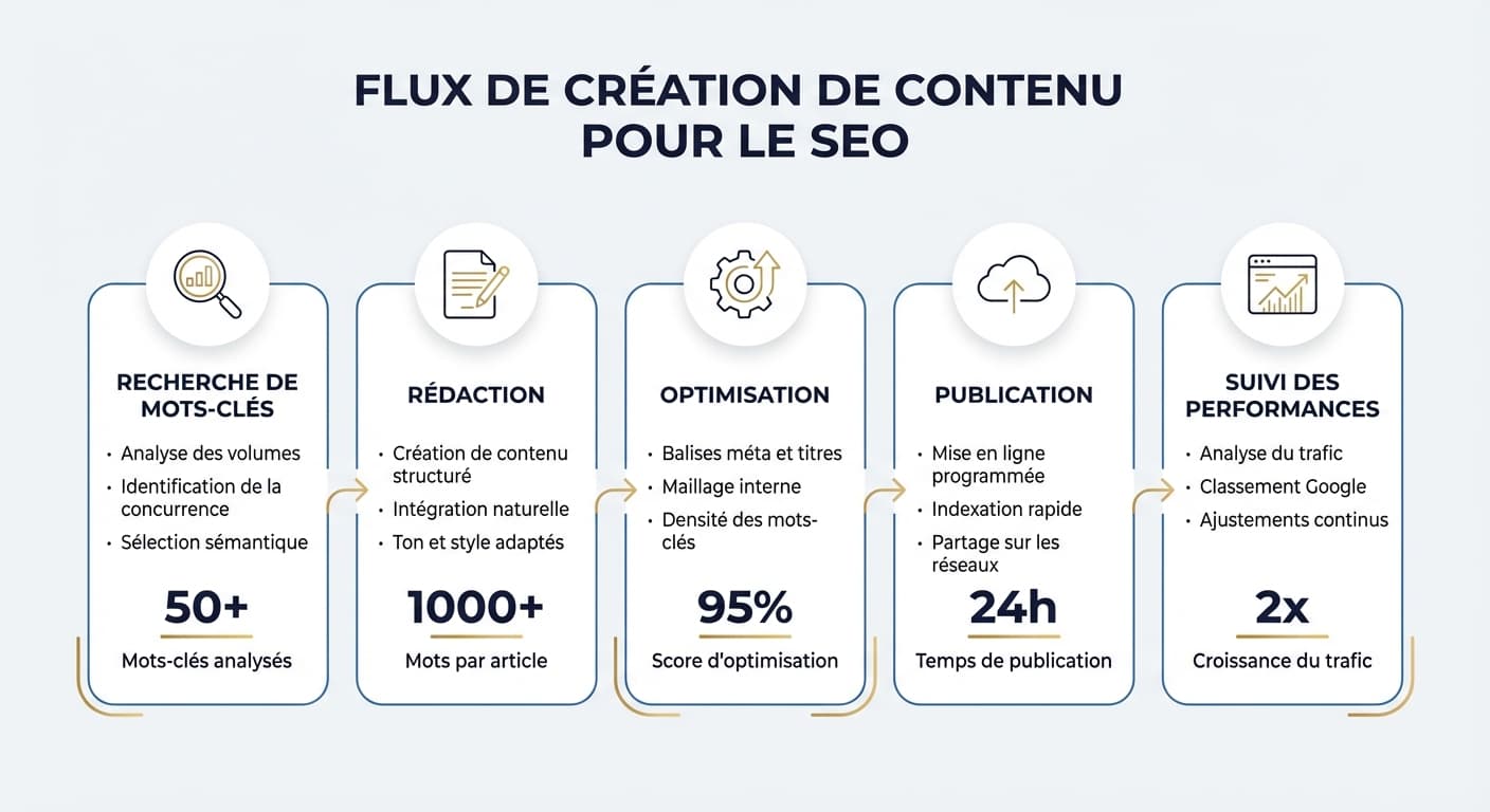 Processus de création de contenu SEO : de la recherche de mots-clés à la publication