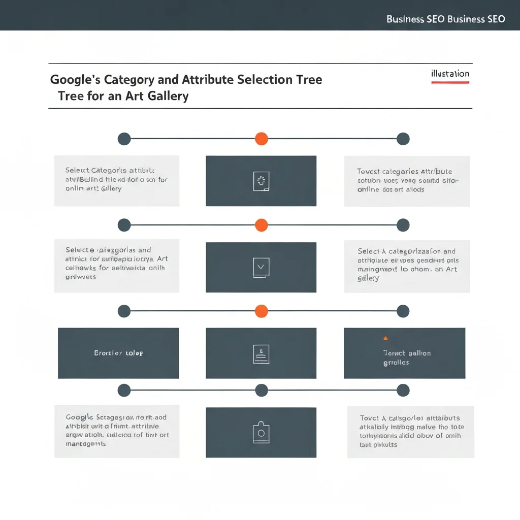 Arbre de sélection des catégories et attributs Google pour une galerie d'art