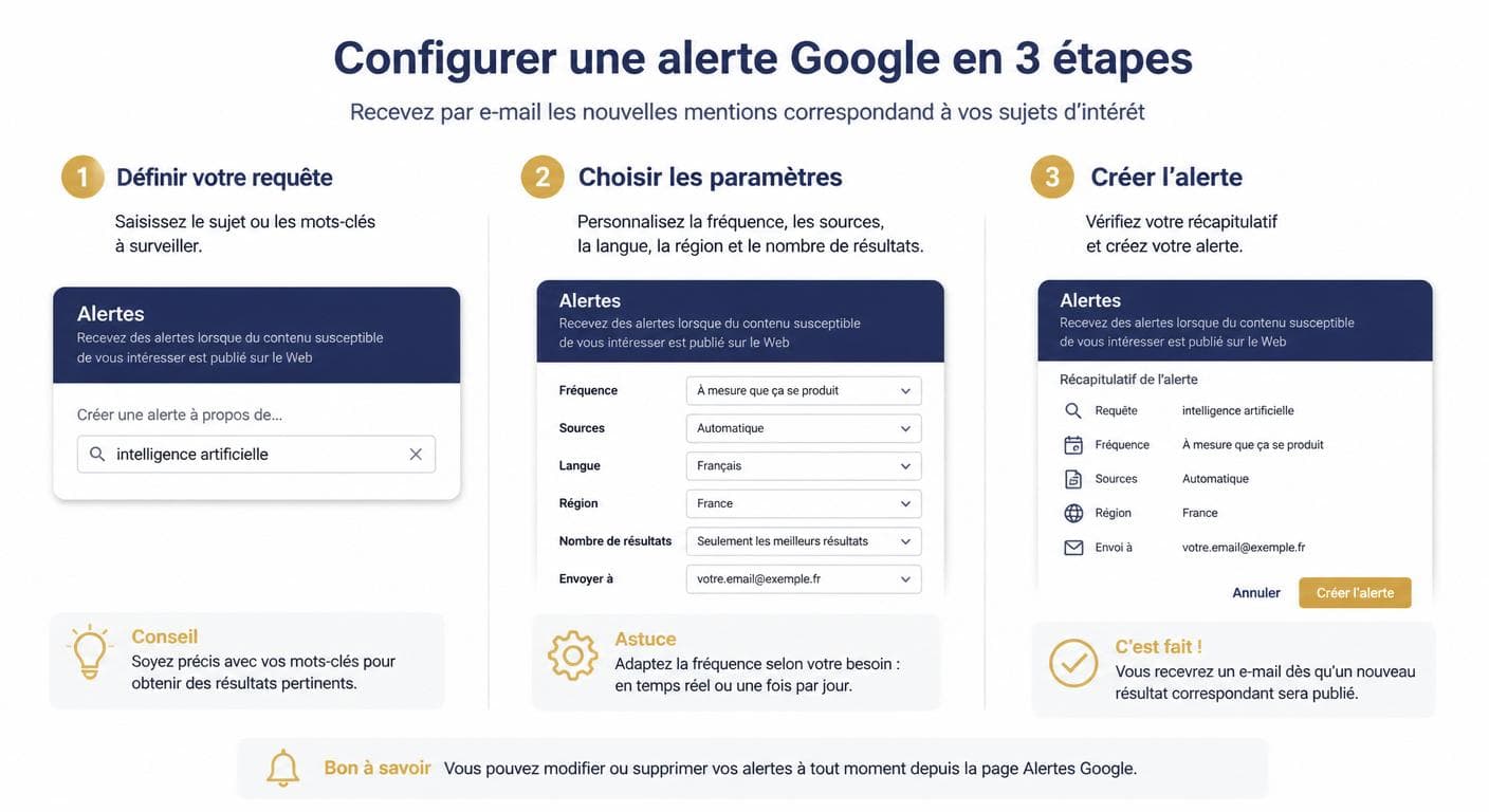 Tutoriel : configurer une alerte Google en 3 étapes