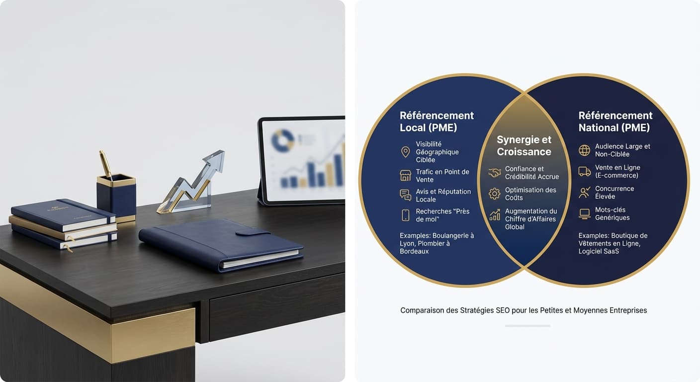 Comparaison SEO local vs SEO national pour les PME