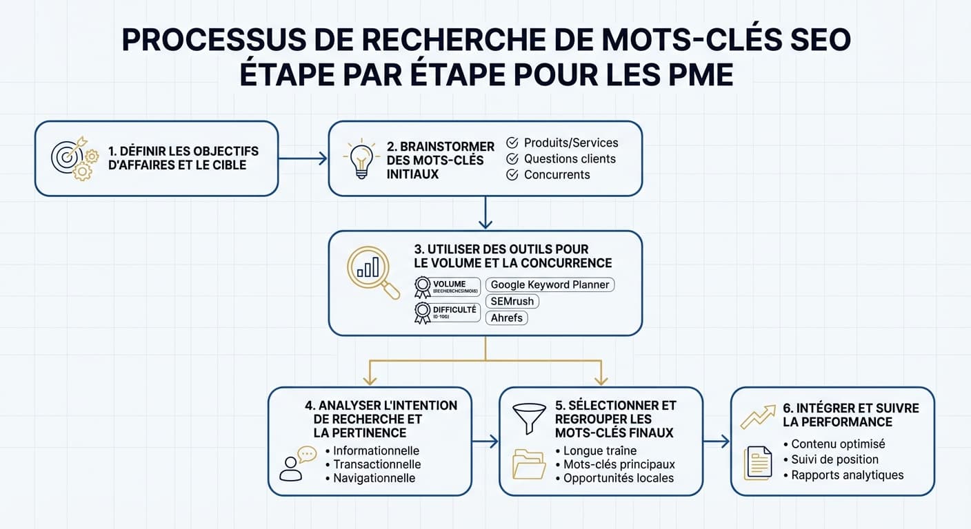 Processus de recherche de mots-clés pour PME