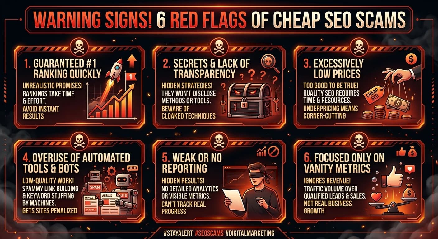 6 signaux d'alerte des offres SEO frauduleuses