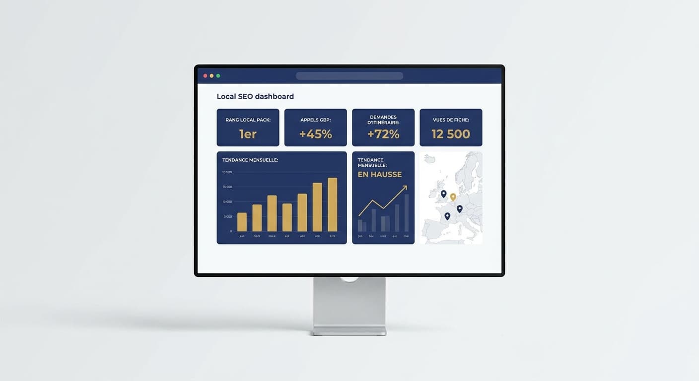 Tableau de bord des indicateurs de SEO local