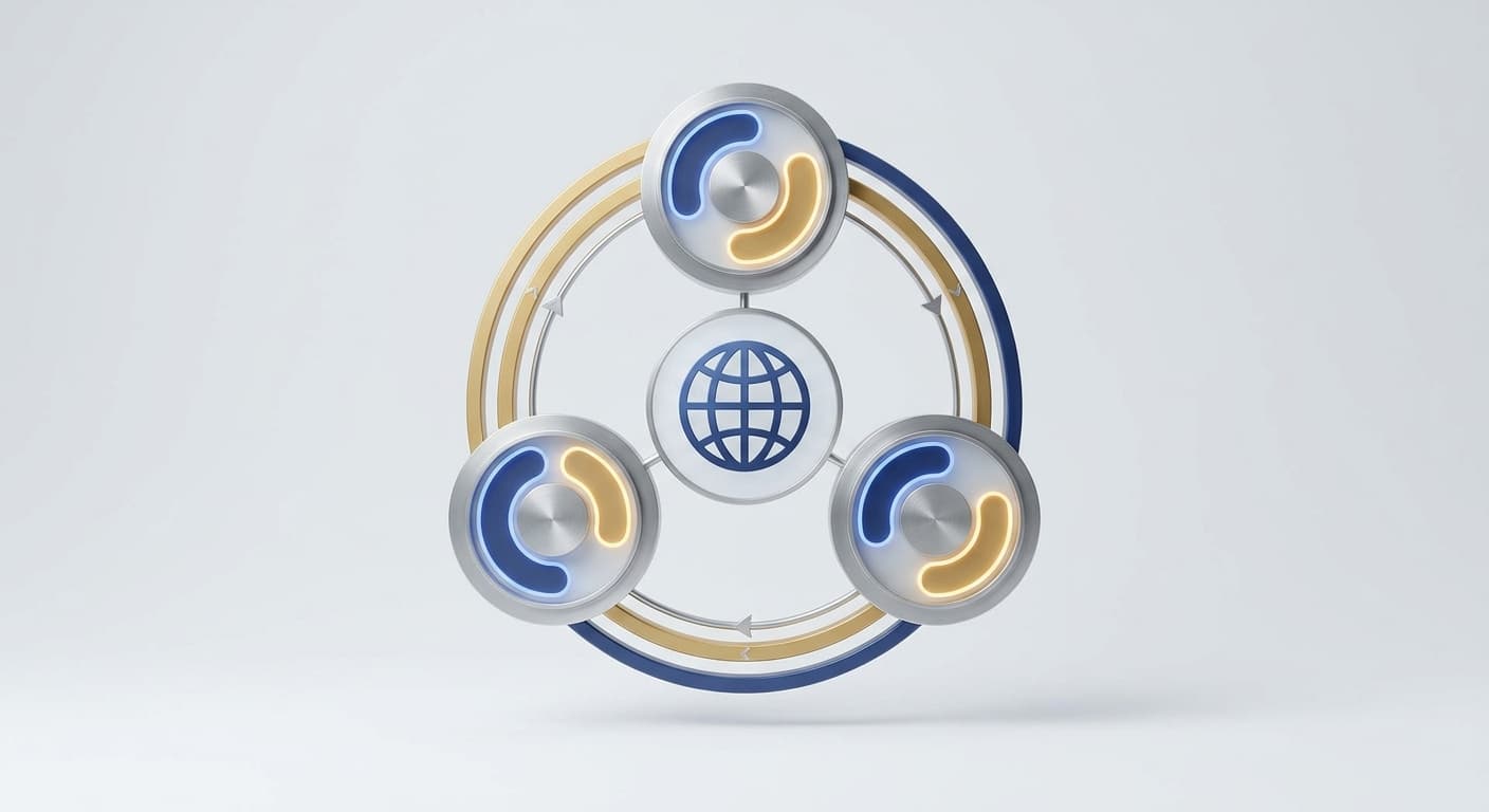 Schéma de flux entre avis sociaux, fiche Google Business Profile et site web
