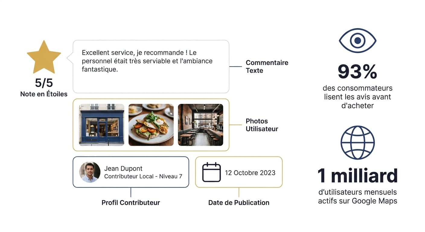 Anatomie d'un avis Google Maps et son impact sur la confiance des consommateurs