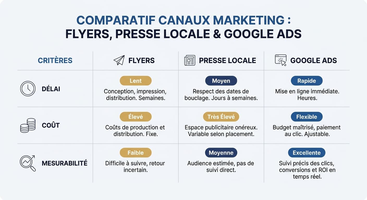 Comparaison des canaux d'acquisition pour une PME