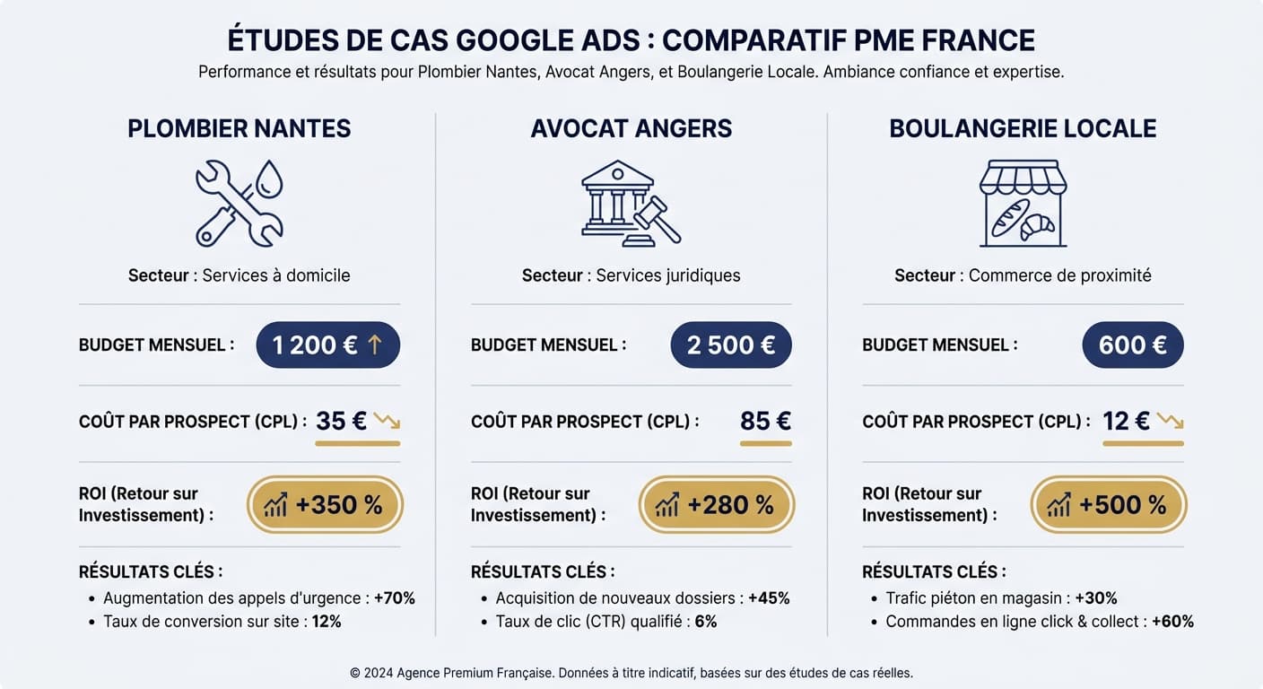 Trois études de cas Google Ads par métier