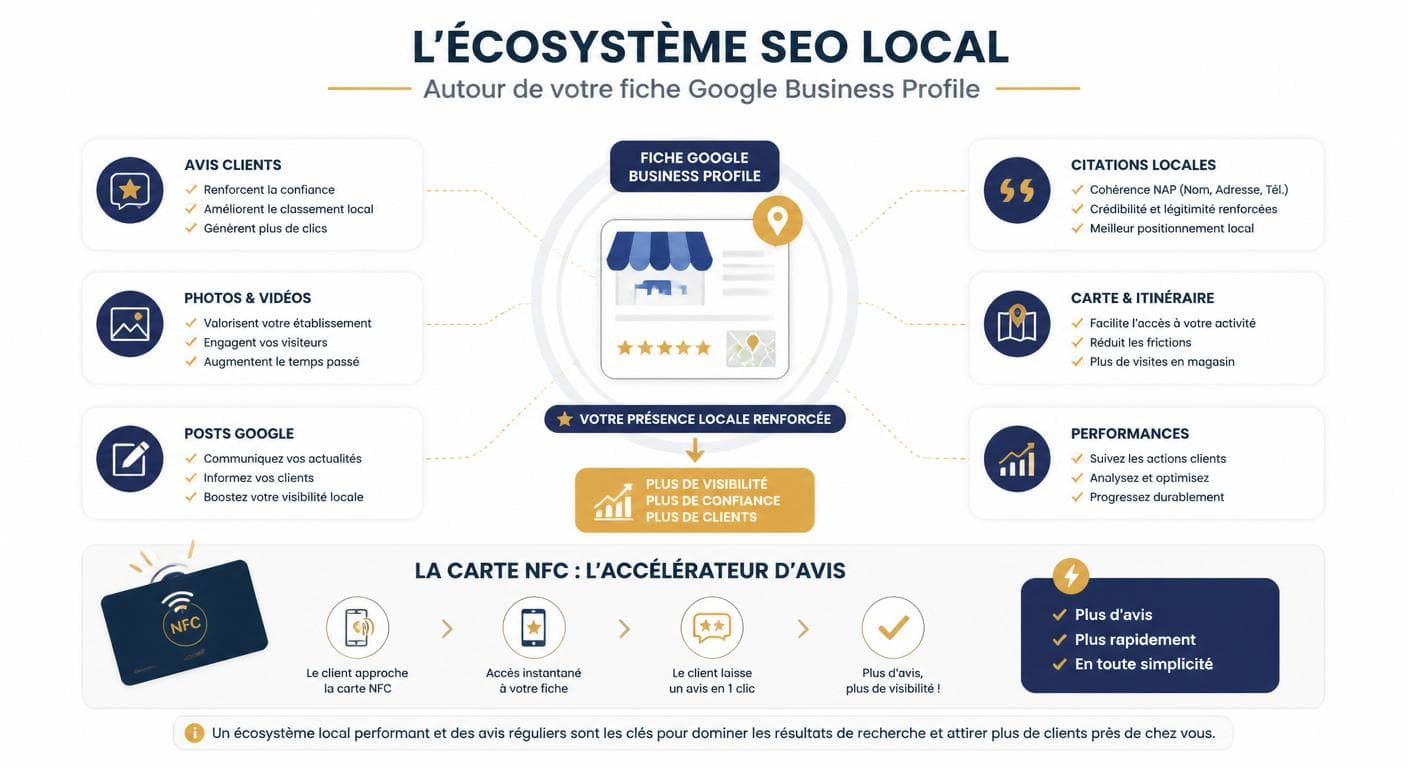 Place de la carte NFC dans l'écosystème du référencement local Google