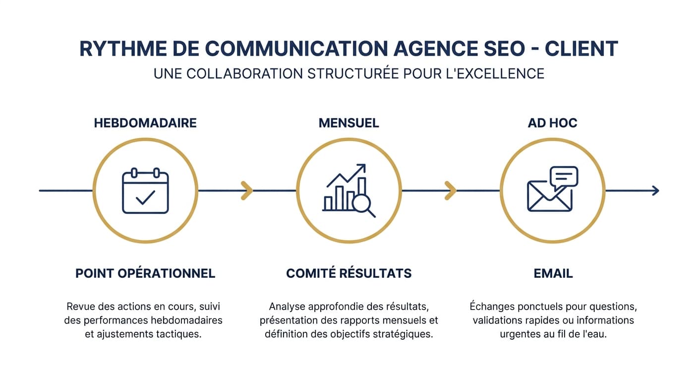 Rythme de communication entre client et agence SEO