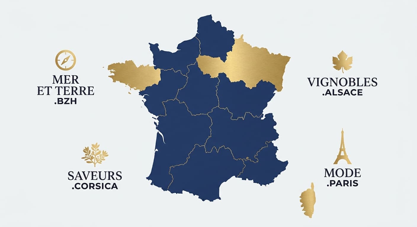Carte des extensions régionales françaises et exemples d'utilisation