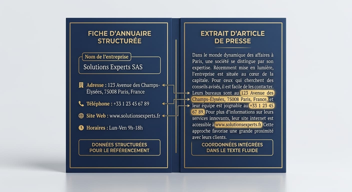 Infographie comparative entre citations structurées et citations non structurées