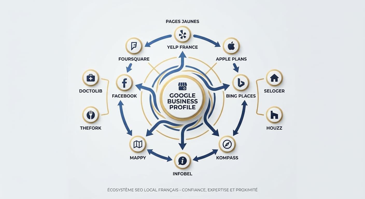 Cartographie des principaux annuaires locaux SEO en France classés par priorité