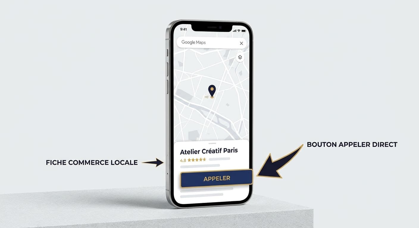 Bouton Appeler sur Google Maps mobile