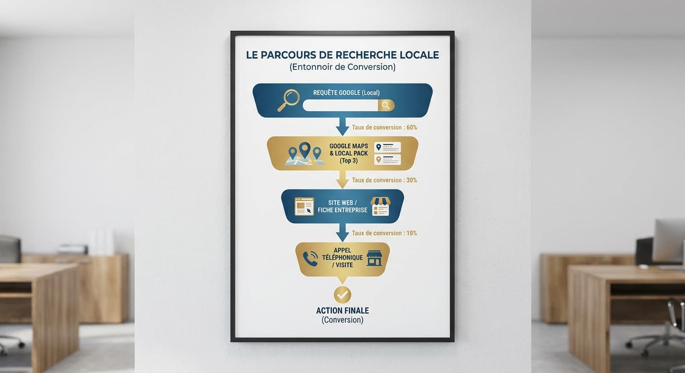 Parcours d'un appel entrant depuis une recherche locale Google