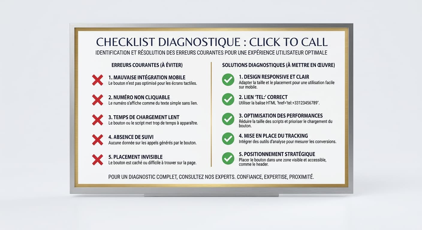 Diagnostic des erreurs fréquentes du click to call