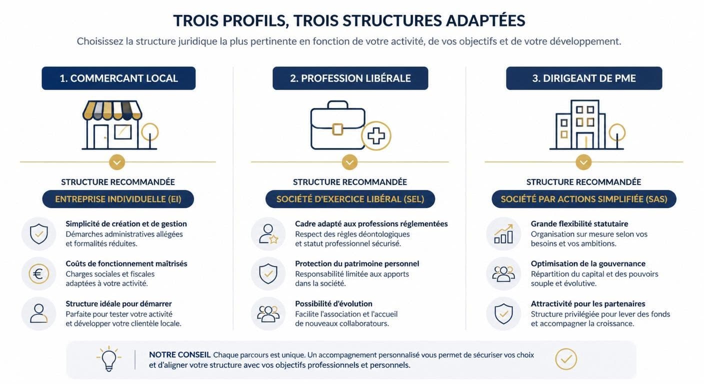 Infographie comparant trois plans d'articles adaptés au métier du rédacteur