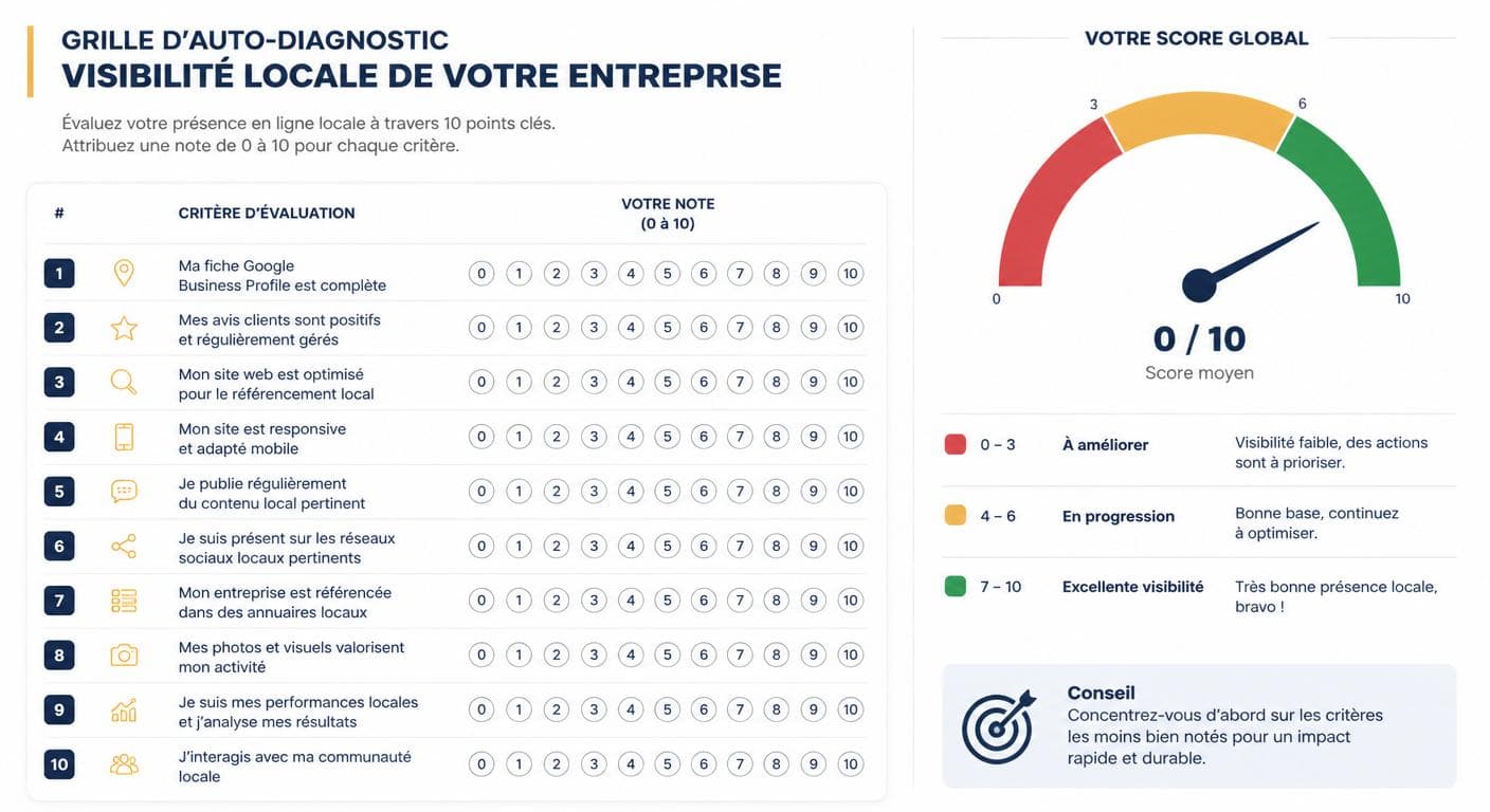 Grille d'auto-diagnostic en 10 points de la visibilité locale
