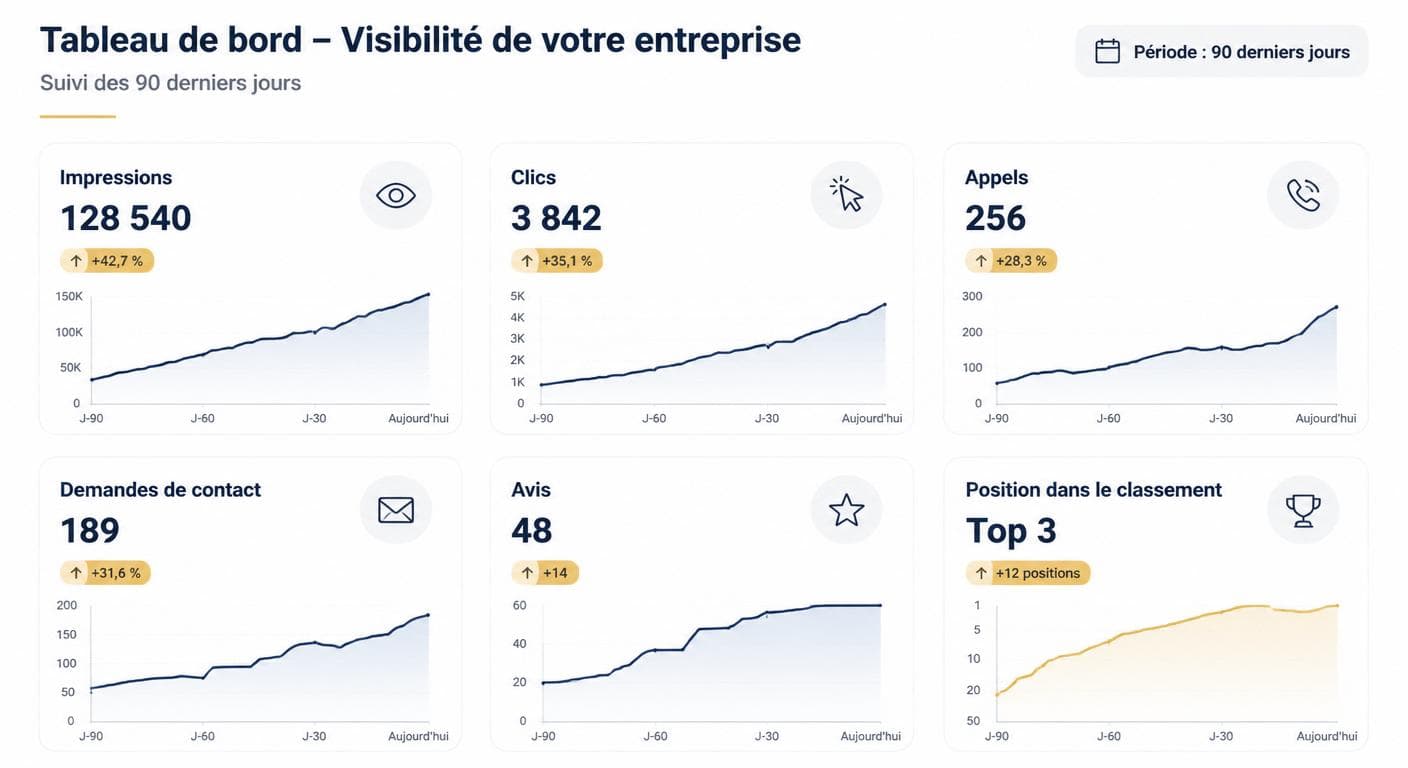 Tableau de bord des 6 indicateurs de visibilité du débutant