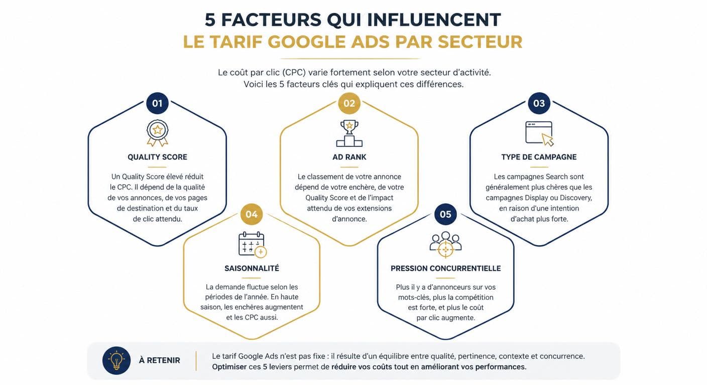 Les 5 facteurs qui influencent le tarif Google Ads par secteur
