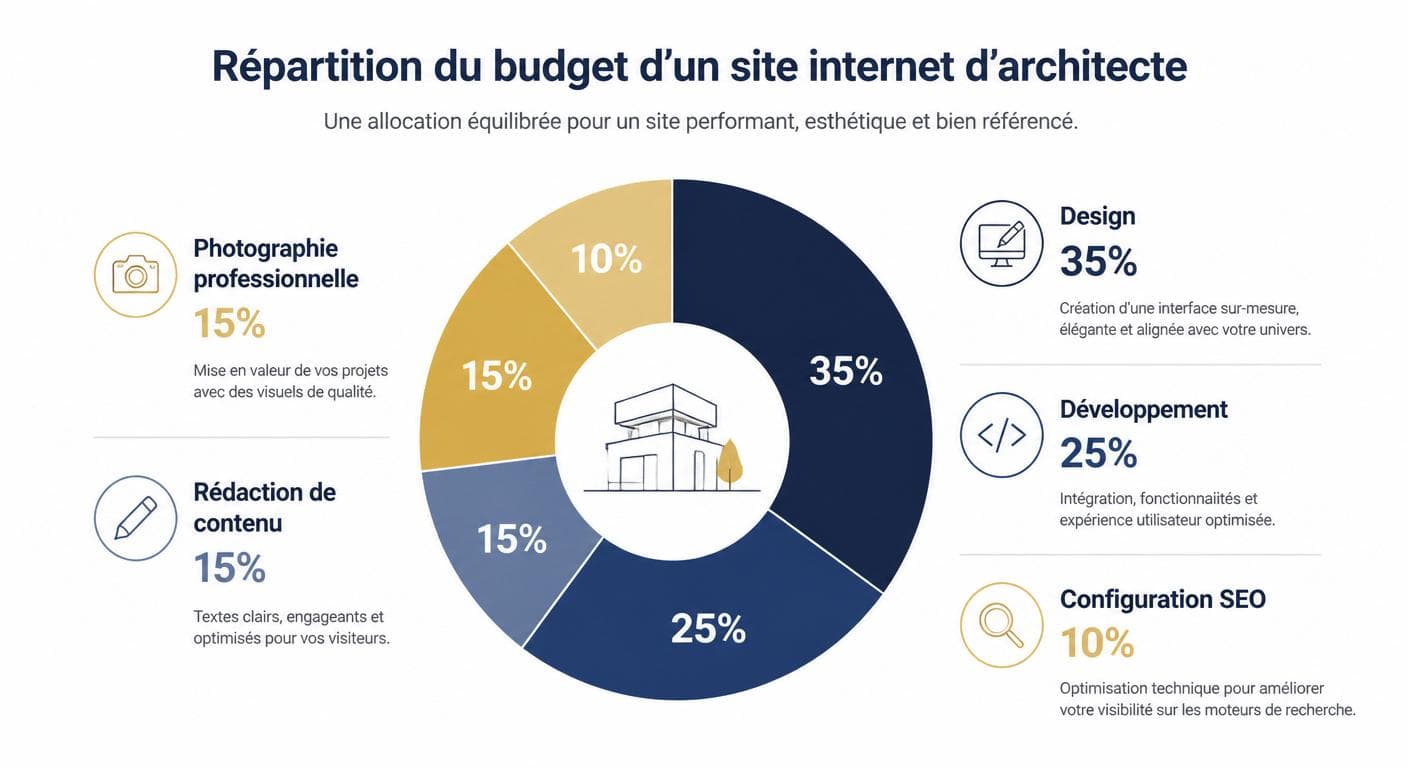 Répartition du budget de création d'un site internet d'architecte