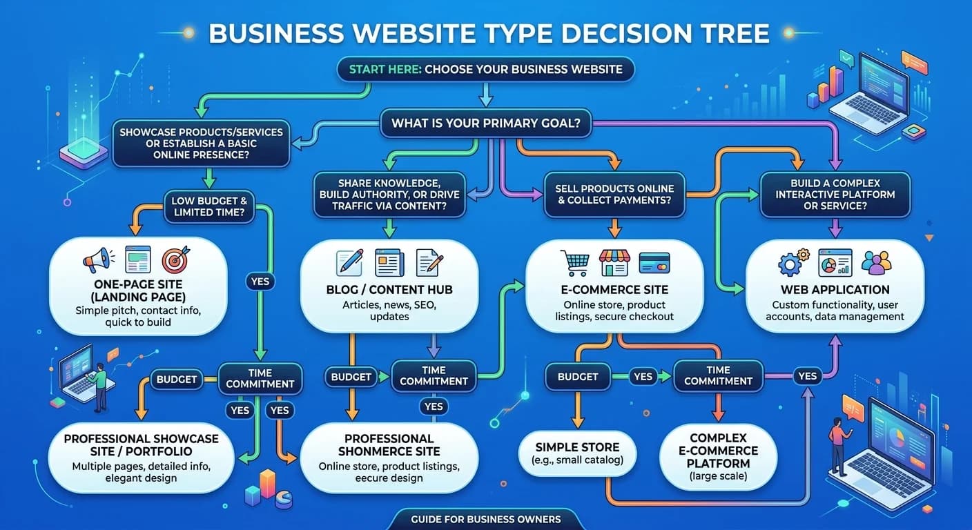 Arbre de décision pour choisir le bon type de site web entreprise