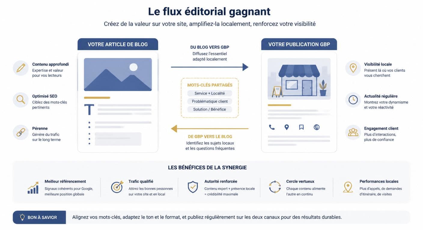 Articulation entre blog professionnel et fiche Google Business Profile