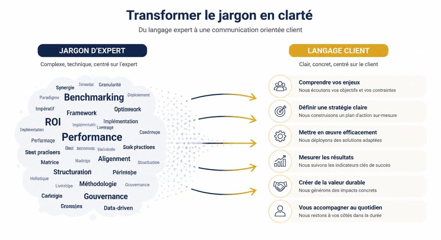 Transformation du jargon d'expert en vocabulaire vivant du client idéal