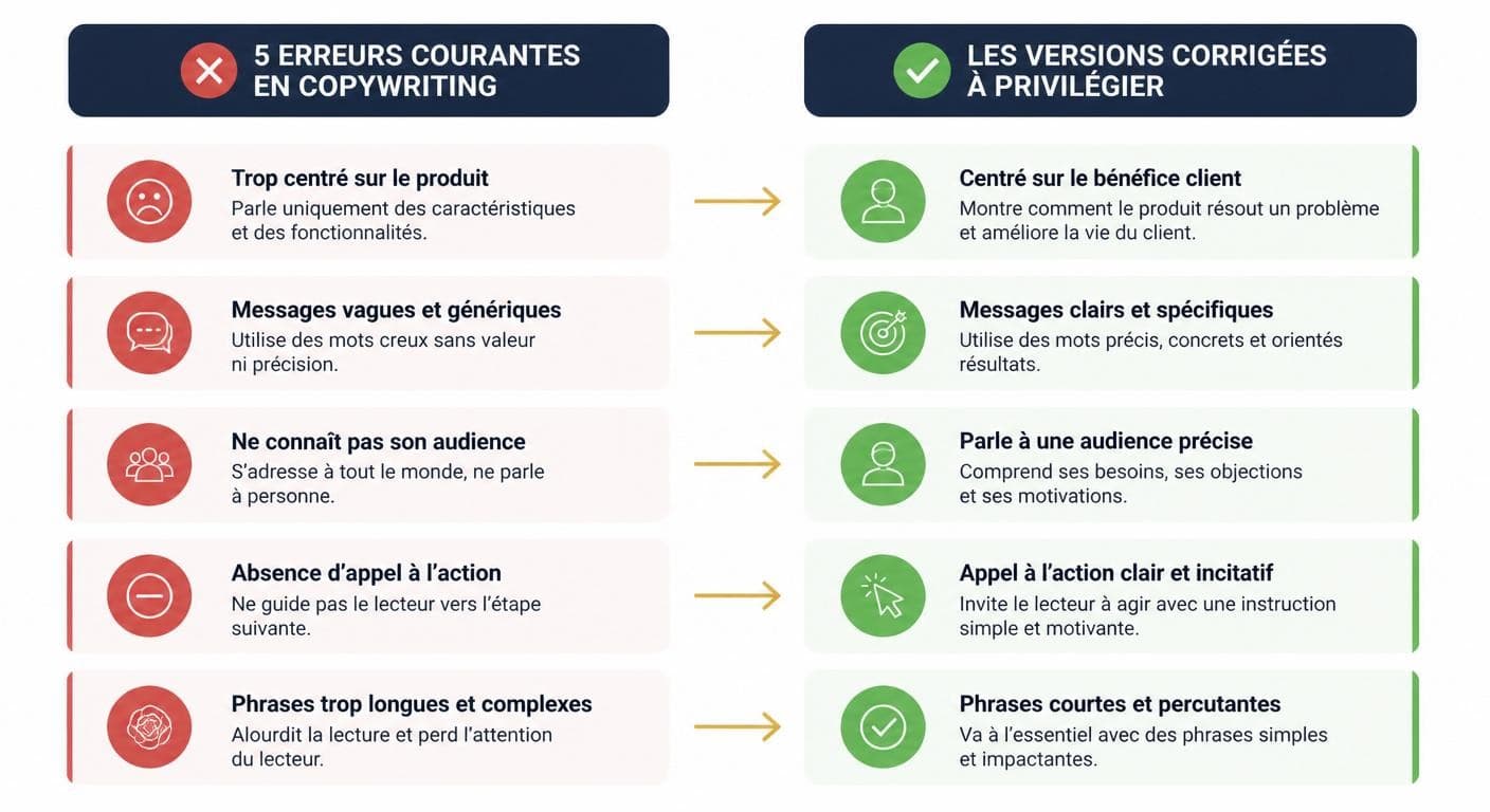 Cinq erreurs fréquentes de rédaction ciblée et leurs corrections