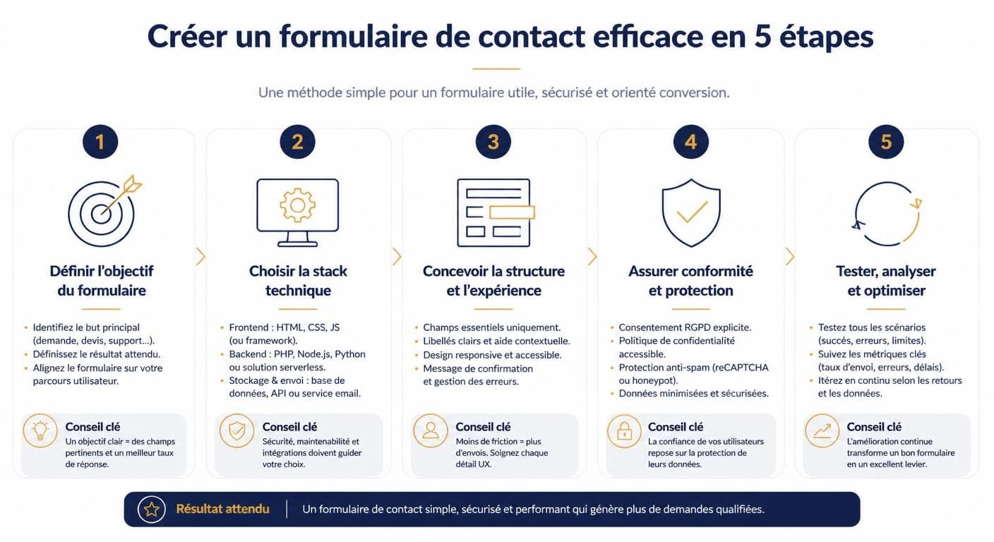 5 étapes pour créer un formulaire de contact site web performant
