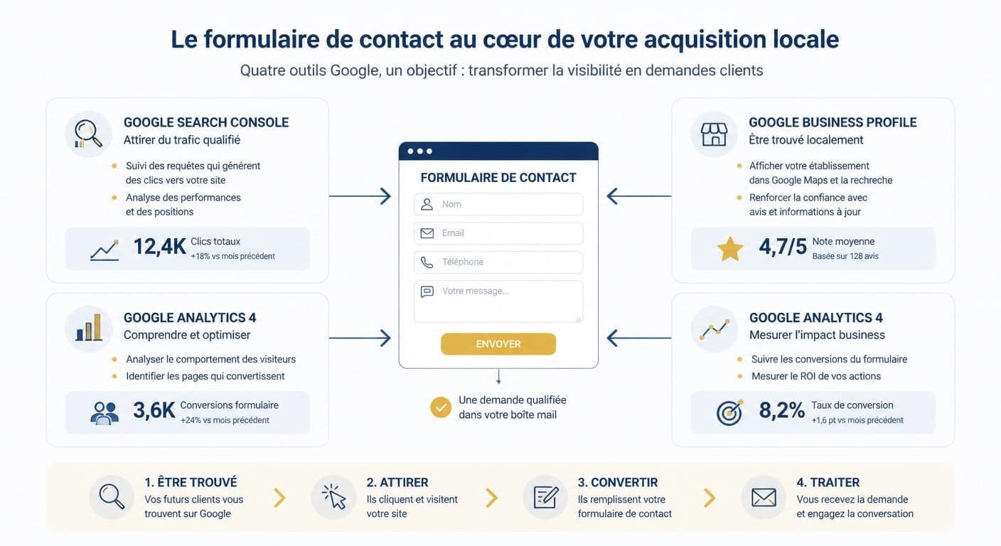 Intégration du formulaire de contact site web à la stratégie SEO et acquisition