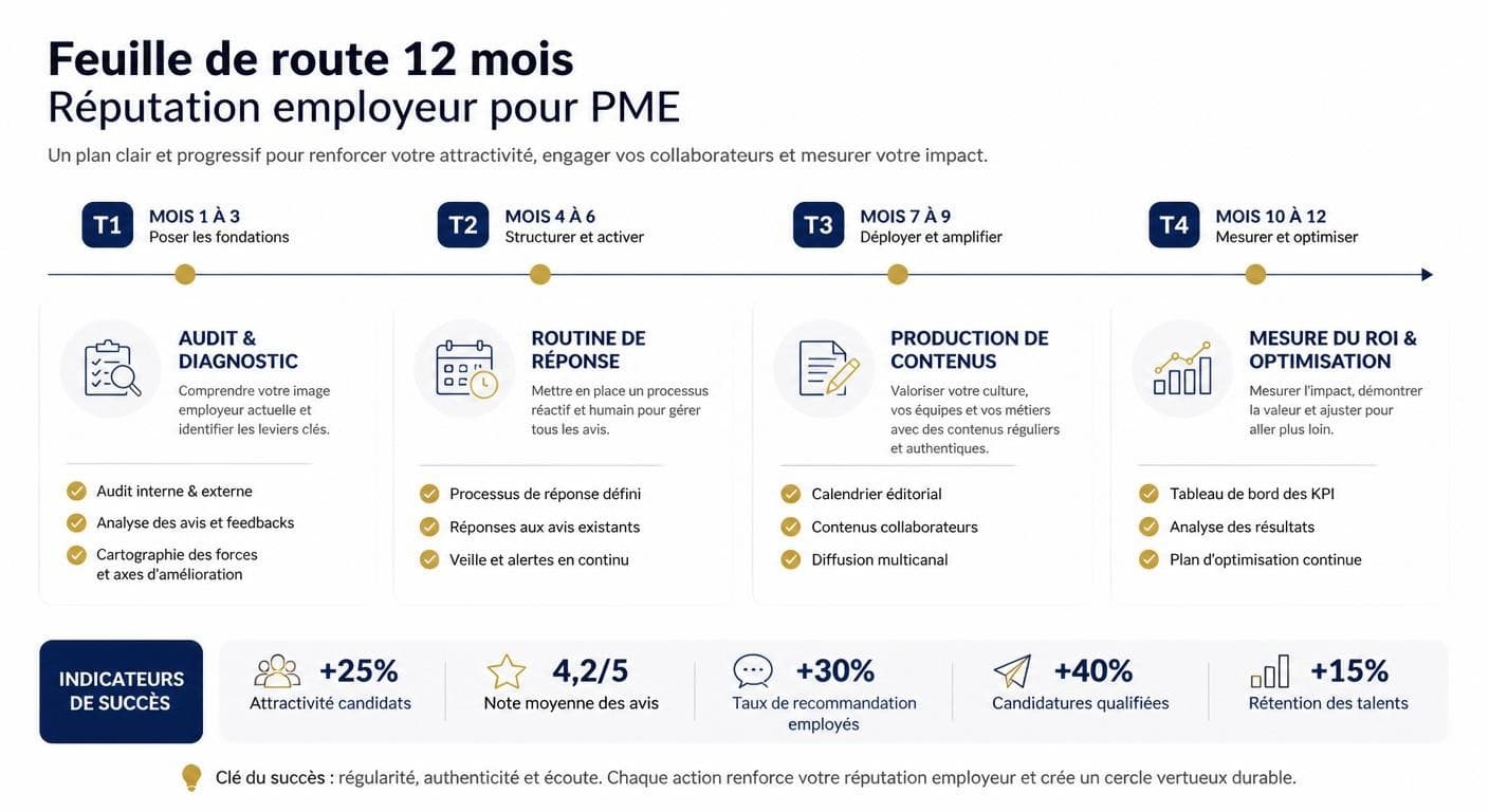 Feuille de route douze mois pour la réputation employeur d'une PME