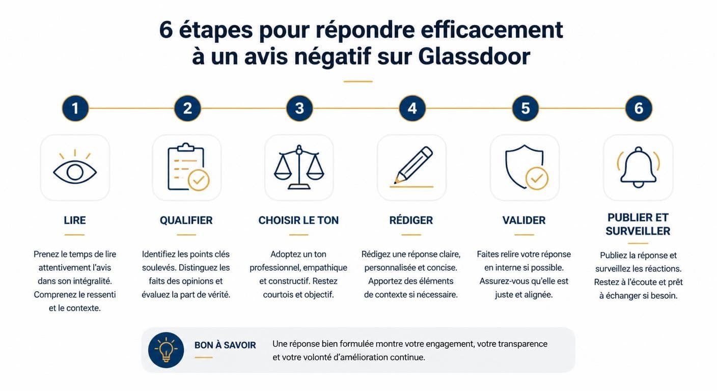 Six étapes pour répondre à un avis Glassdoor négatif