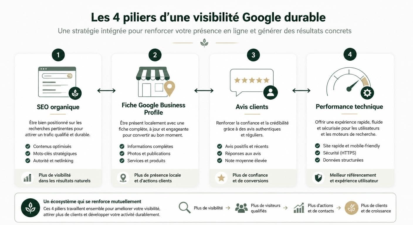 Les quatre piliers d'une visibilité Google durable pour PME