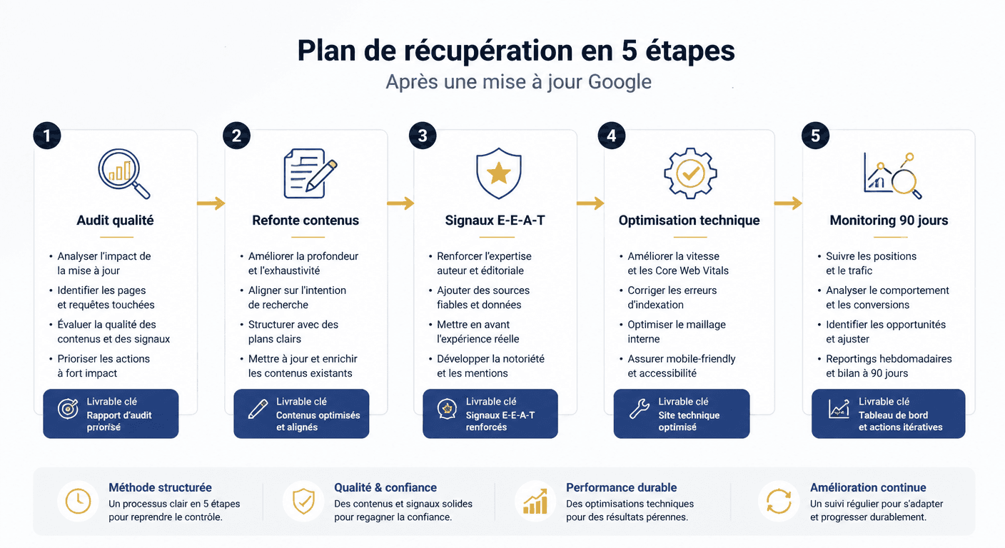 Plan de récupération en 5 étapes après une mise à jour Google