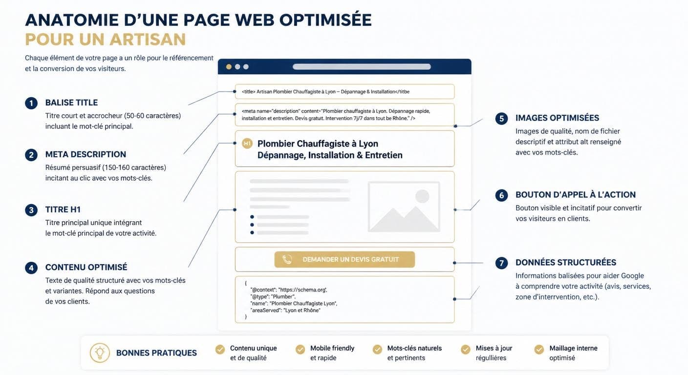 Anatomie d une page web optimisée pour le référencement artisan