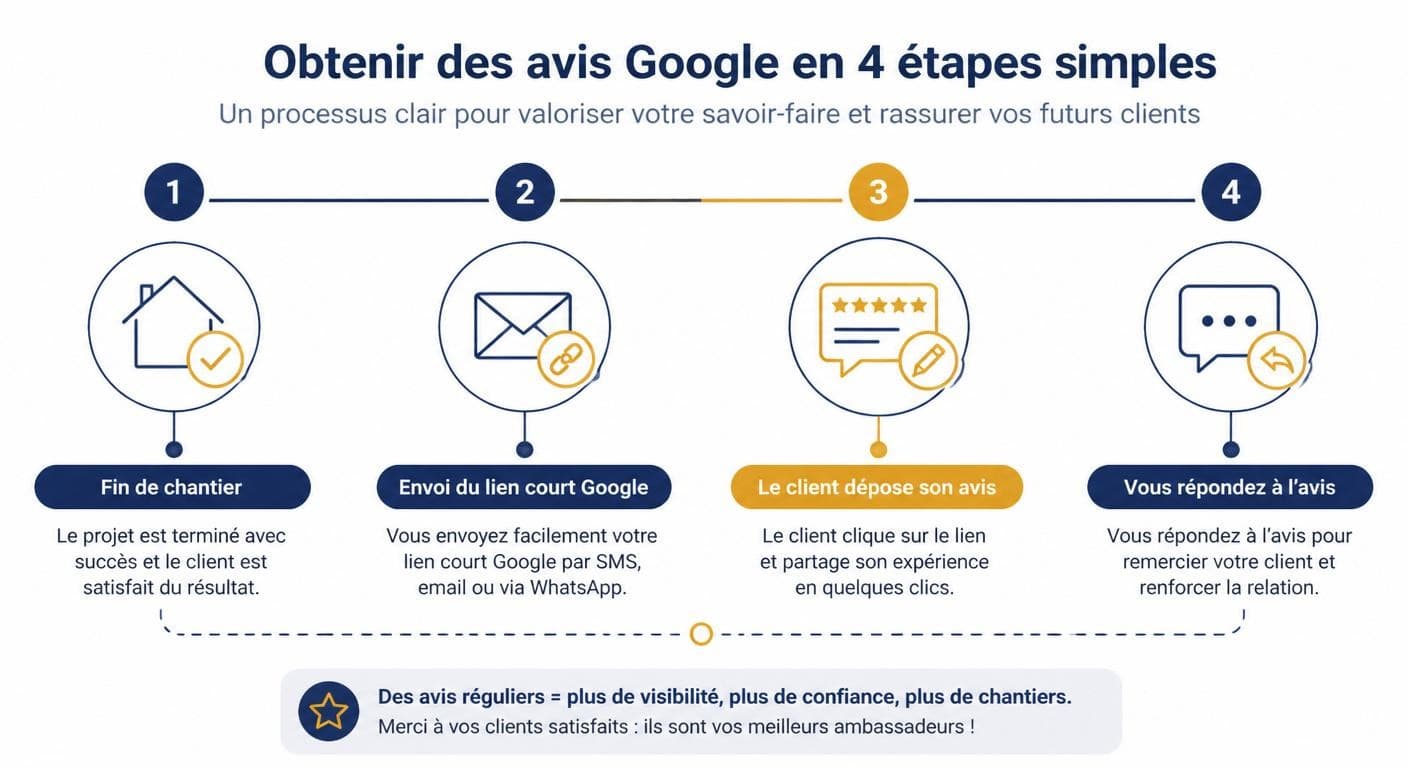 4 étapes pour obtenir des avis Google quand on est artisan