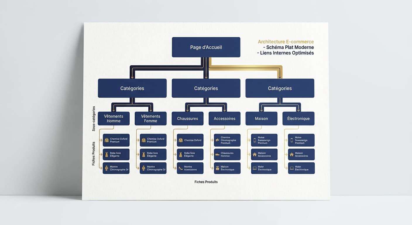 Schéma d'architecture d'une boutique en ligne optimisée pour le référencement