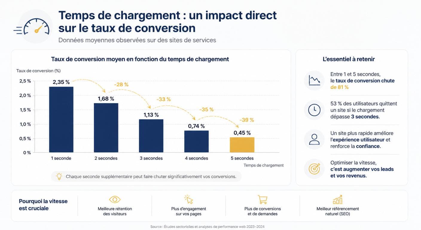 Impact de la vitesse de chargement sur le taux de conversion d'un site coach sportif