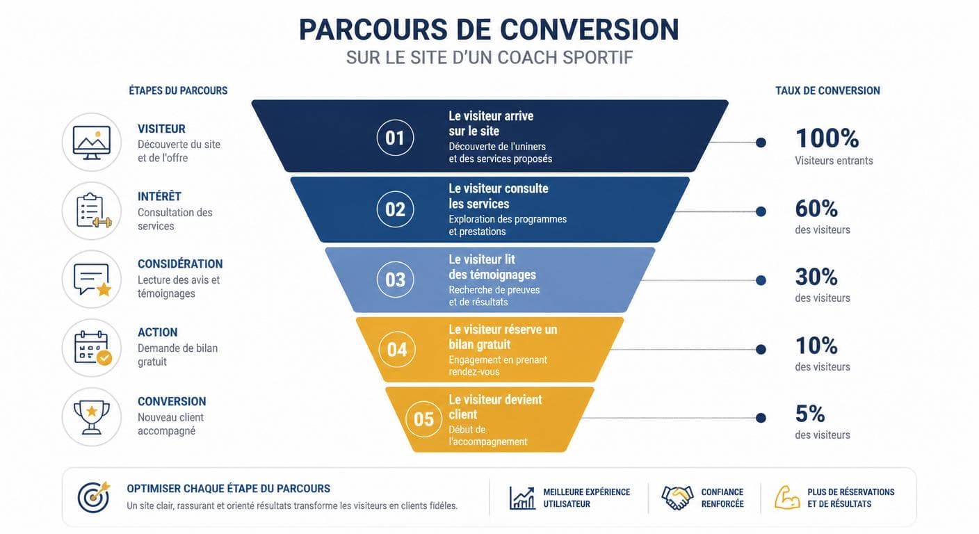 Tunnel de conversion d'un site internet de coach sportif performant