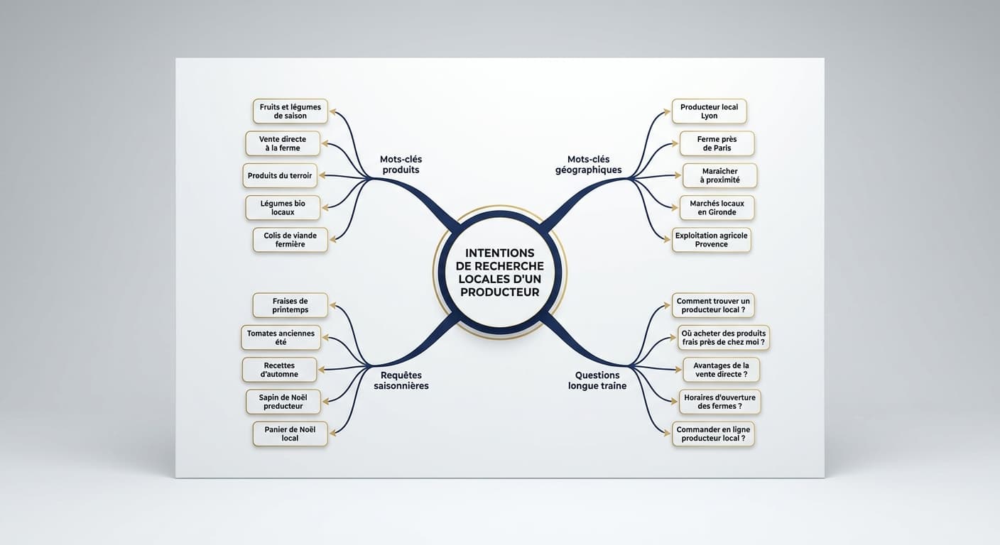 Carte des intentions de recherche locales pour un producteur fermier