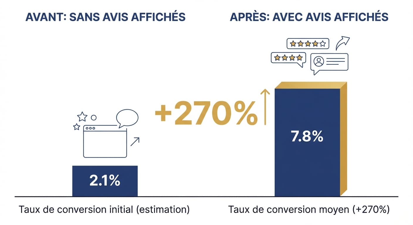 Impact de la preuve sociale des avis Google sur le taux de conversion