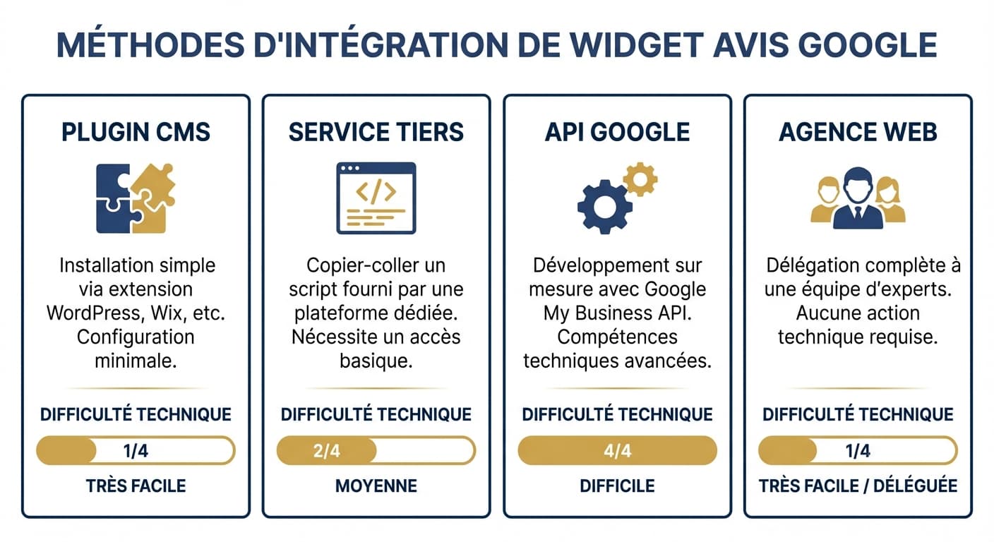 Les quatre méthodes pour intégrer un widget avis Google sur son site